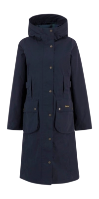 Jas Barbour Women Bamburgh Waterproof Jacket Deep Navy Blackwatch