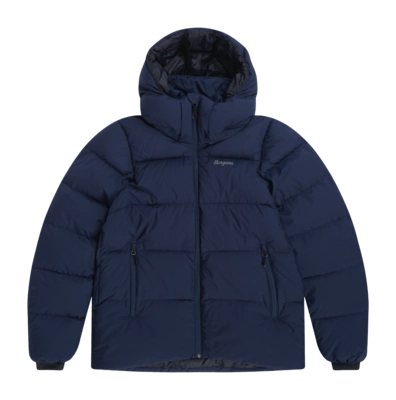 Jas Bergans Women Lava Warm Down Jacket Navy Blue/Solid Grey With Hood Regular Fit