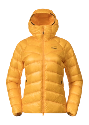 Jas Bergans Women Y LightLine Weightless Down Jacket Hood Mango Yellow 253 g