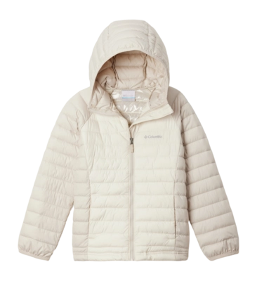 Jas Columbia Girls Powder Lite II Hooded Jacket Chalk Dark Stone Regular Fit