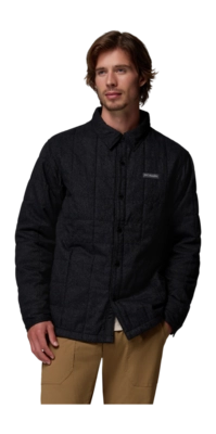Jas Columbia Men Landroamer Quilted Shirt Jacket Black Regular Fit