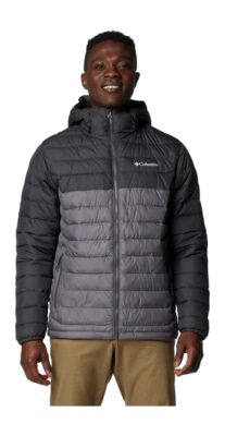 Jas Columbia Men Powder Lite II Hooded Jacket City Grey Shark Regular Fit