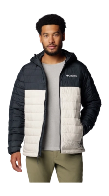 Jas Columbia Men Powder Lite II Hooded Jacket Dark Stone Black Regular fit