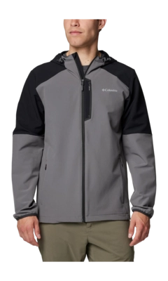 Jas Columbia Men Tech Softshell Hoodie City Grey Black Regular Fit
