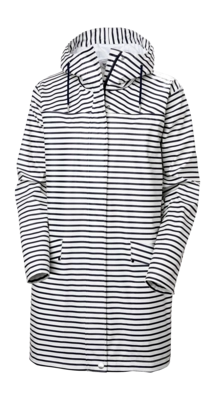 Jas Helly Hansen Women Moss Rain Coat White Navy Stripe Normale pasvorm
