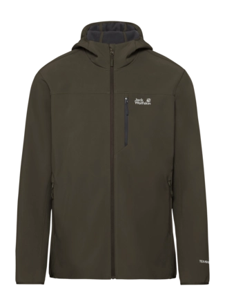 Jas Jack Wolfskin Men Wild Winds Hooded Obsidian Moss Regular Fit