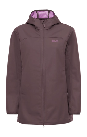 Jas Jack Wolfskin Women Windhain 2 Coat Sheer Plum Regular Fit