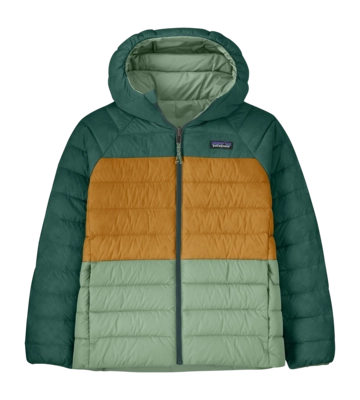 Jas Patagonia Kids Reversible Down Sweater Hoody Ellwood Green