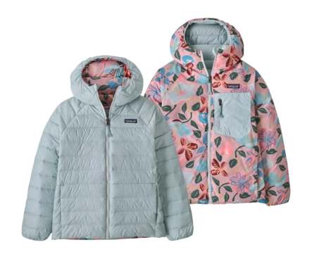 Jas Patagonia Kids Reversible Down Sweater Hoody Virtually Blue Regular Fit