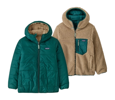 Jas Patagonia Kids Reversible Ready Freddy Hoody Cascade Green