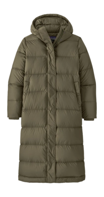 Jas Patagonia Women Silent Down Long Parka Basin Green