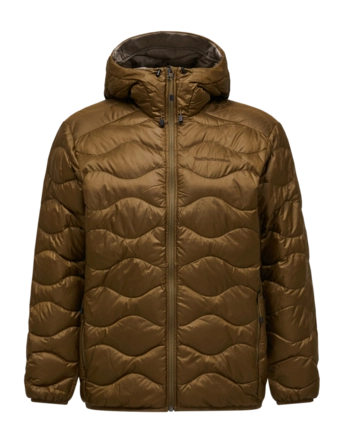 Jas Peak Performance Men Helium Down Hood Meadow Moss/Avid Beige Regular Fit