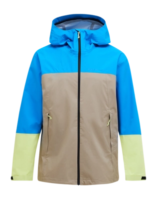 Jas Peak Performance Men Trail HIPE 2.5L Shell Jacket Brilliant Blue Avid Beige Regular Fit