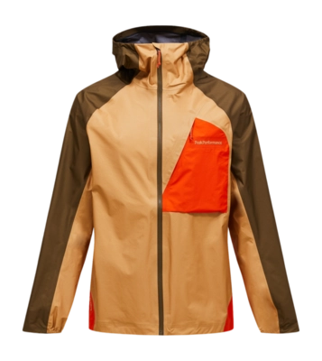Jas Peak Performance Men Trail HIPE 3L Shell Jacket Meadow Moss Sierra Sand Regular Fit