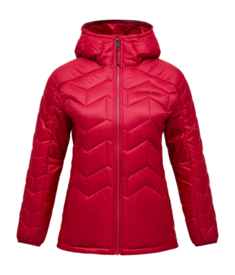 Jas Peak Performance Women Elevate Insulated Hood Jacket Tech Burgundy Regular Fit