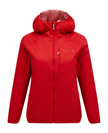 Jas Peak Performance Women Freelight Reversible Insulated Hood Red Pompeian/Warm Blush Regular Fit