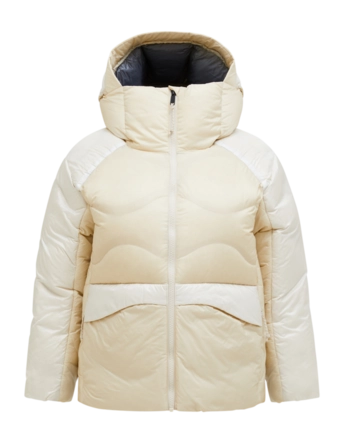 Jas Peak Performance Women Helium Diamond Fuse Down Hood Sand Fog/Mountain Mist Loose Fit