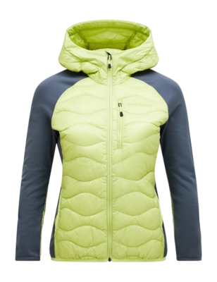 Jas Peak Performance Women Helium Hybrid Down Hood Jacket Crystal Green Mountain Mist Slim Fit
