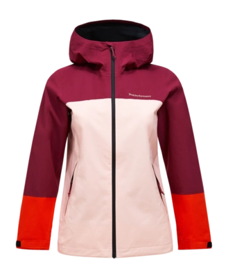 Jas Peak Performance Women Trail Hipe Shell Jacket Vertical Zenith Peach Fuzz Regular Fit