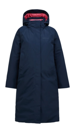 Jas Peak Performance Women Treeline HIPE 2L Down Shell Parka Blue Shadow/Mountain Blush Relaxed Fit
