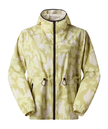 Jas The North Face Women Mountain Athletics Lemon Mist Painted Mountains Print Hooded Wind Jacket Regular Fit