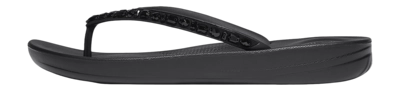 FitFlop Women iQushion Multi-Crystal Ergonomic Flip-Flops All Black