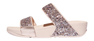 FitFlop Women Lulu Multi-Tonal Glitter Slides Nude Rose Mix