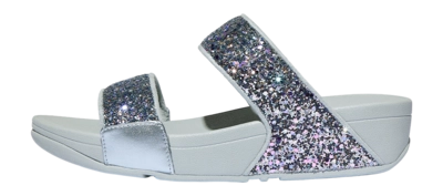 FitFlop Women Lulu Multi-Tonal Glitter Slides Quiet Blue 25
