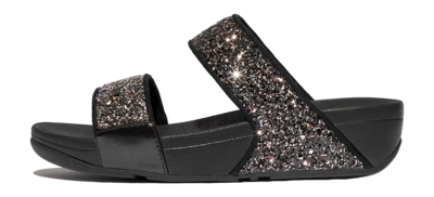 FitFlop Women Lulu Multi-Tonal Glitter Slides Black Multi 25