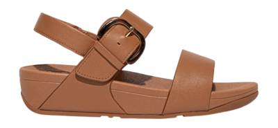 Sandalen FitFlop Lulu Resin-Buckle Leather Back-Strap Sandals Damen Deep Tan