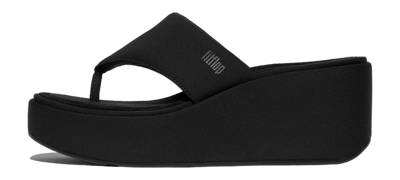 FitFlop Women Platfforms Wedge Toe-Post Sandals All Black