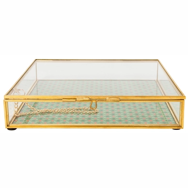 Voorraaddoos Pip Studio Glass Varnished Bottom Gold Square 21 x 21 x 4 cm