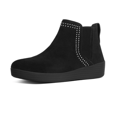 Stiefelette FitFlop Superchelsea Boot With Studs Suede Black
