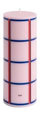 Kaars HAY Column Candle Medium Light Pink, Red, Bordeaux And Dark Blue