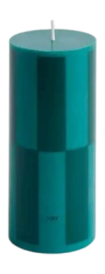 Kaars HAY Column Candle Small Green With Dark Green Large Check