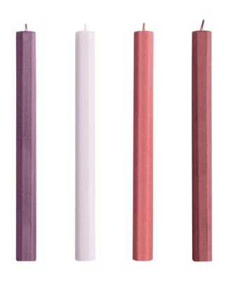 Kaars HAY Hexagon Candle Reds And Bordeaux (Set van 4)