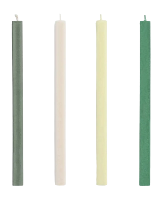 Kaars HAY Square Candle Greens And Whites (Set van 4)