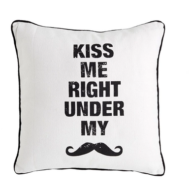 Sierkussen Kaat Moustache White