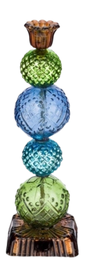 Kandelaar Pip Studio Glass Bead Blue-Green 30 cm