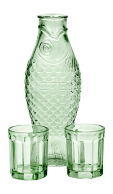 Serax Fish & Fish Karaf Greem met 2 glazen M 850 ml