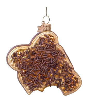Kerstbal Vondels Ornament Glass Boterham Met Hagelslag 9 cm