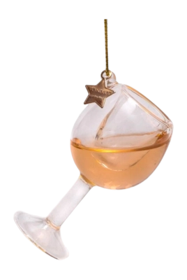 Kerstbal Vondels Ornament Glass Rose Wine Glass 7 cm