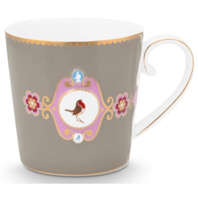 Mok Pip Studio Love Birds Medallion Khaki 250 ml (Set van 6)
