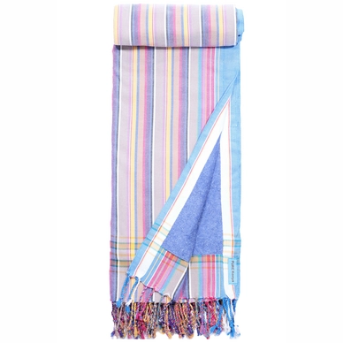 Kikoy Pure Kenya Towel Badstof Stripes Blue Taupe