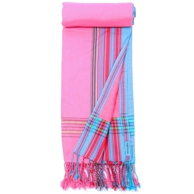 Kikoy Pure Kenya Towel Soft Pink Blue (Badstof)