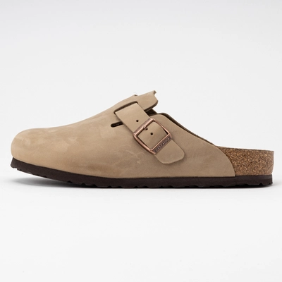 Klomp Birkenstock Unisex Boston Soft Footbed Oiled Leather Tobacco Brown Narrow