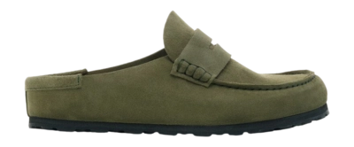 Clog Birkenstock Naples Wrapped Suede Leather Unisex Thyme Narrow