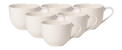Tazzine caffè Villeroy & Boch For 160 ml, Set da 6, Porcellana, Bianco