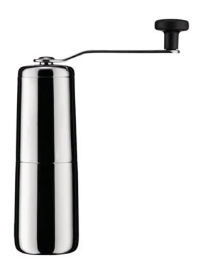 Alessi Slow coffee KT01 - Moulin à Café Design, en Acier Inoxydable 18/10 avec Bouton en Résine Thermoplastique