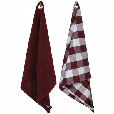 Thee- en keukendoek KOOK Ruit Bordeaux (set van 2)